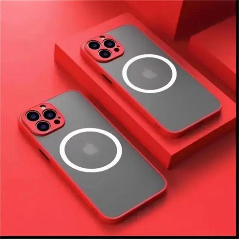 Luxury Matte Armor Magnetic Magsafe Wireless Charge Case For iPhone 15 14 13 11 12 Pro Max 13 Mini 14 Plus Cover Funda