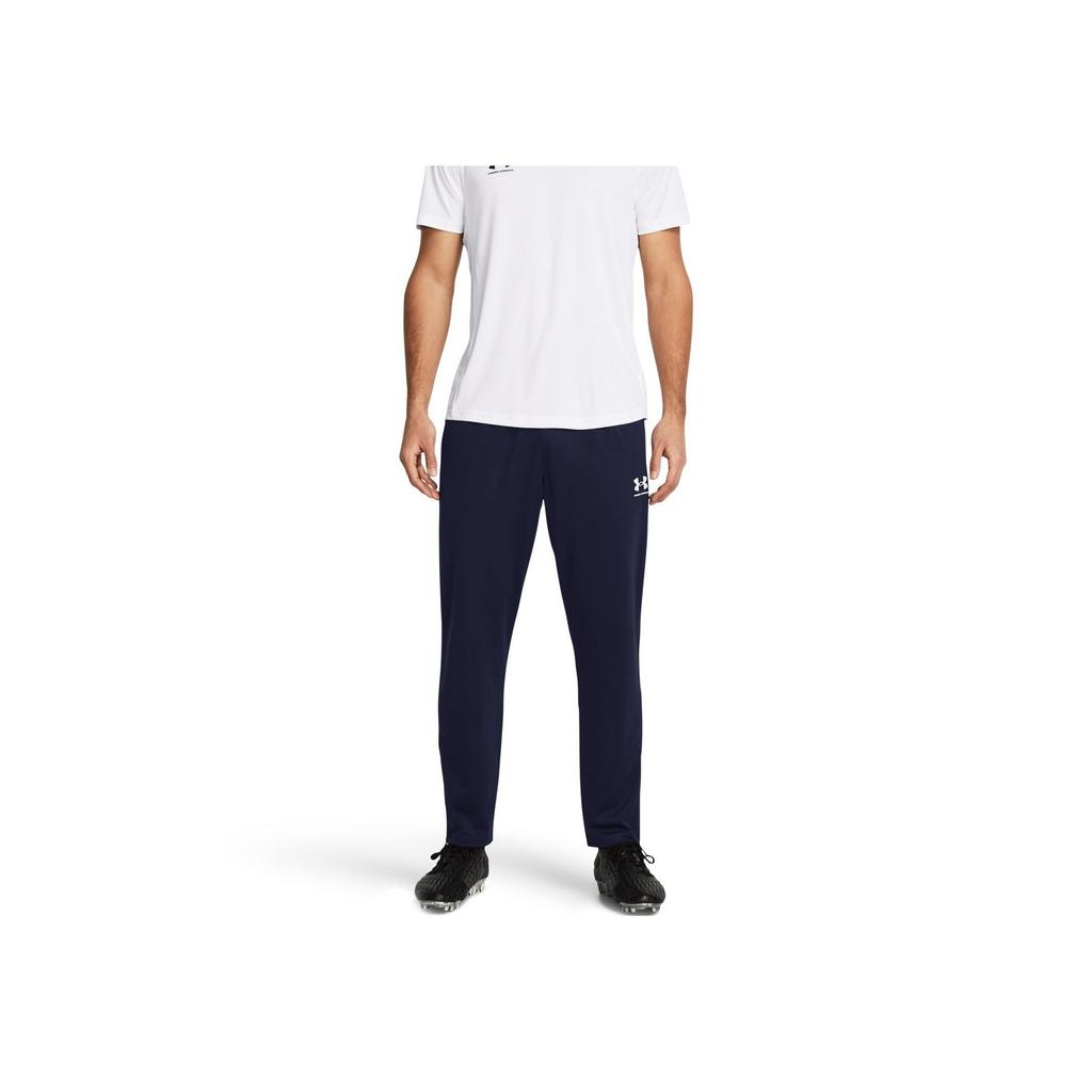 Under Armour Solid Color Zipper Design Mid Waist Straight Leg Casual Pants Men Bottoms Navy-Blue 1382602-410
