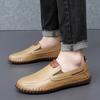 Large Size 45 46 47 Handmade Leather Casual Shoes for Men Loafers Man Moccasins Mens Driving Shoe Slip On Flats Male Rubber Sole