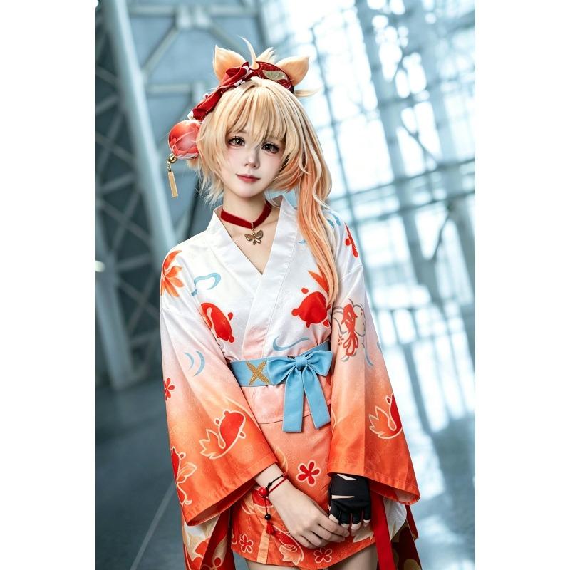 Genshin Impact Cosplay Kostüm Perücke Haare Damen Tänzerin Kleid Karneval Uniform Anime Halloween Kostüme