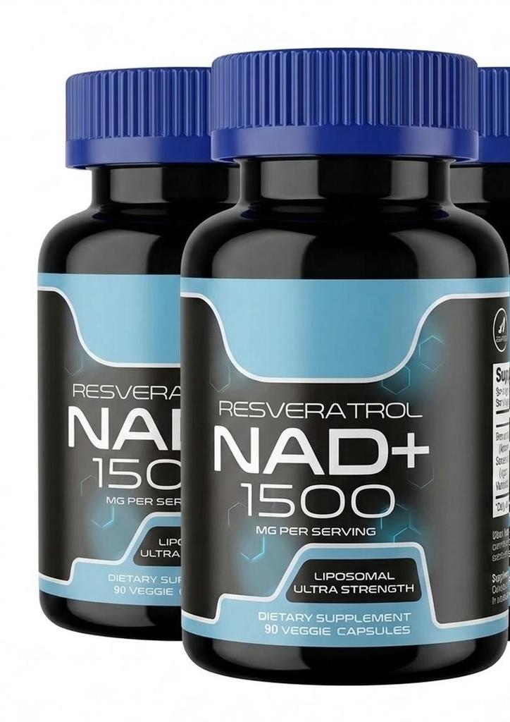 Liposomal NAD+ 1500mg Supplement with Resveratrol - Anti-Aging & Energy Support for Men & Women (90 Count)