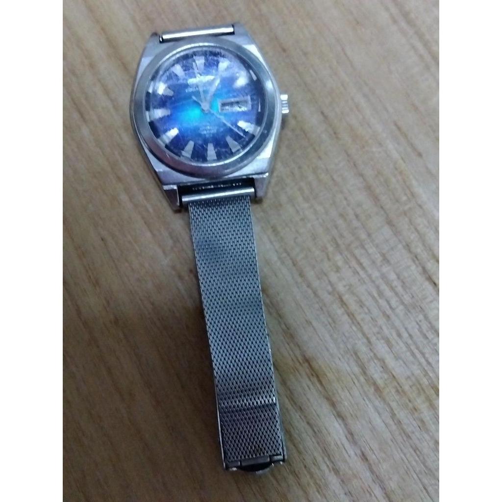 Used 1972 Citizen Automatic Ladies Watch, Cosmo Star V2, Blue Dial, Working Condition