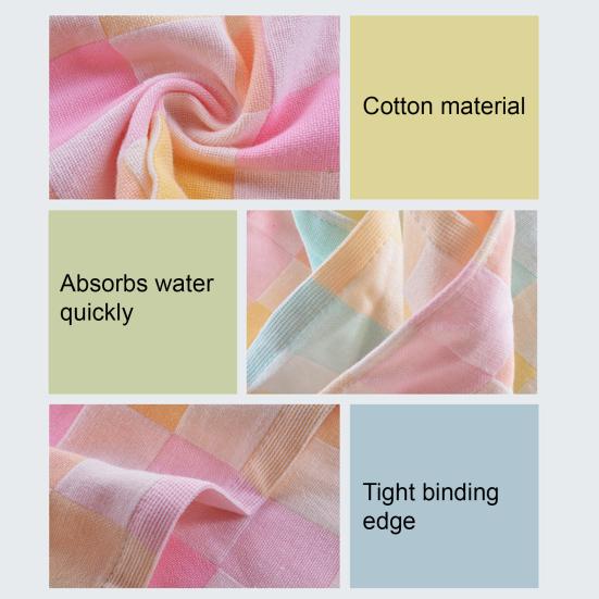 Cotton Checkered Square Towel Small 10"x10" Face Towel Absorbent Colorful Plaid Washcloth for Home Kitchen Face Washing Sweat Wiping
