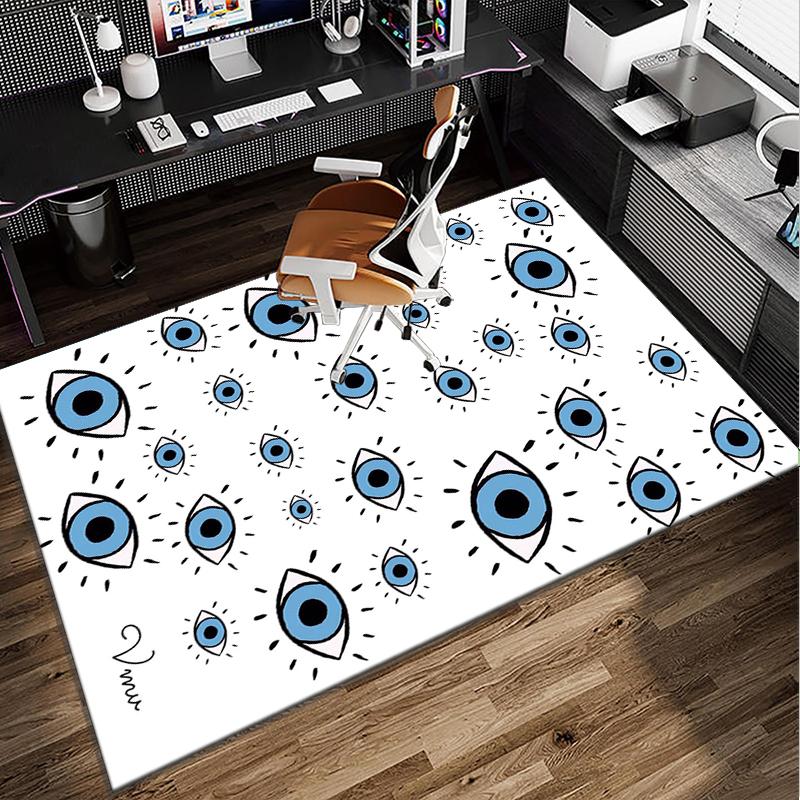 Eyes Pattern Design Art Office Rug Chair Mat, Entryway Carpet, Suitable for Front Door, Bedroom, Living Room, Desk, Holiday Gift