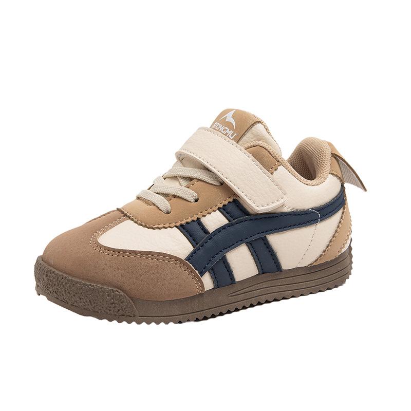 2025 spring new children's sports shoes children's leather soft-soled casual board shoes Korean version of boys and girls casual shoes