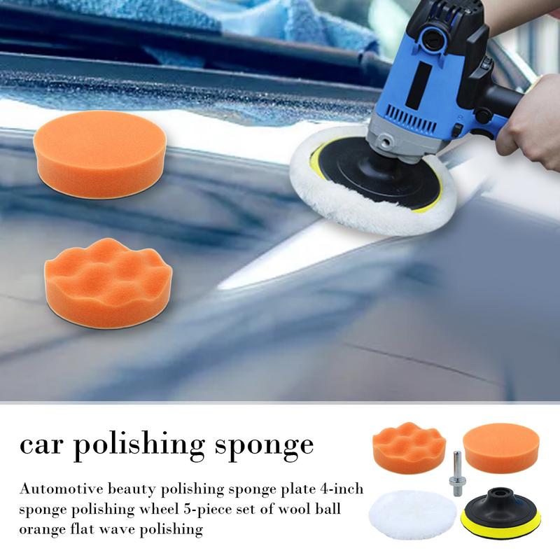 Wax Applicator Pads For Cars 5PCS Buffing Foam Pads Wool Pads Washable & Reusable 4inch Pads For Effortless Wax Sealant