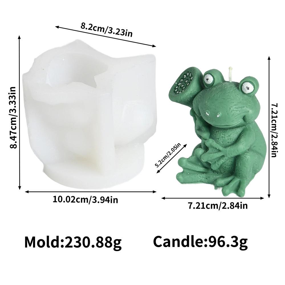 Holding Lotus Root Frog Silicone Candle Mold Cartoon Prayer Frog Aromatherapy Candle DIY Gypsum Resin Decoration Making Mould