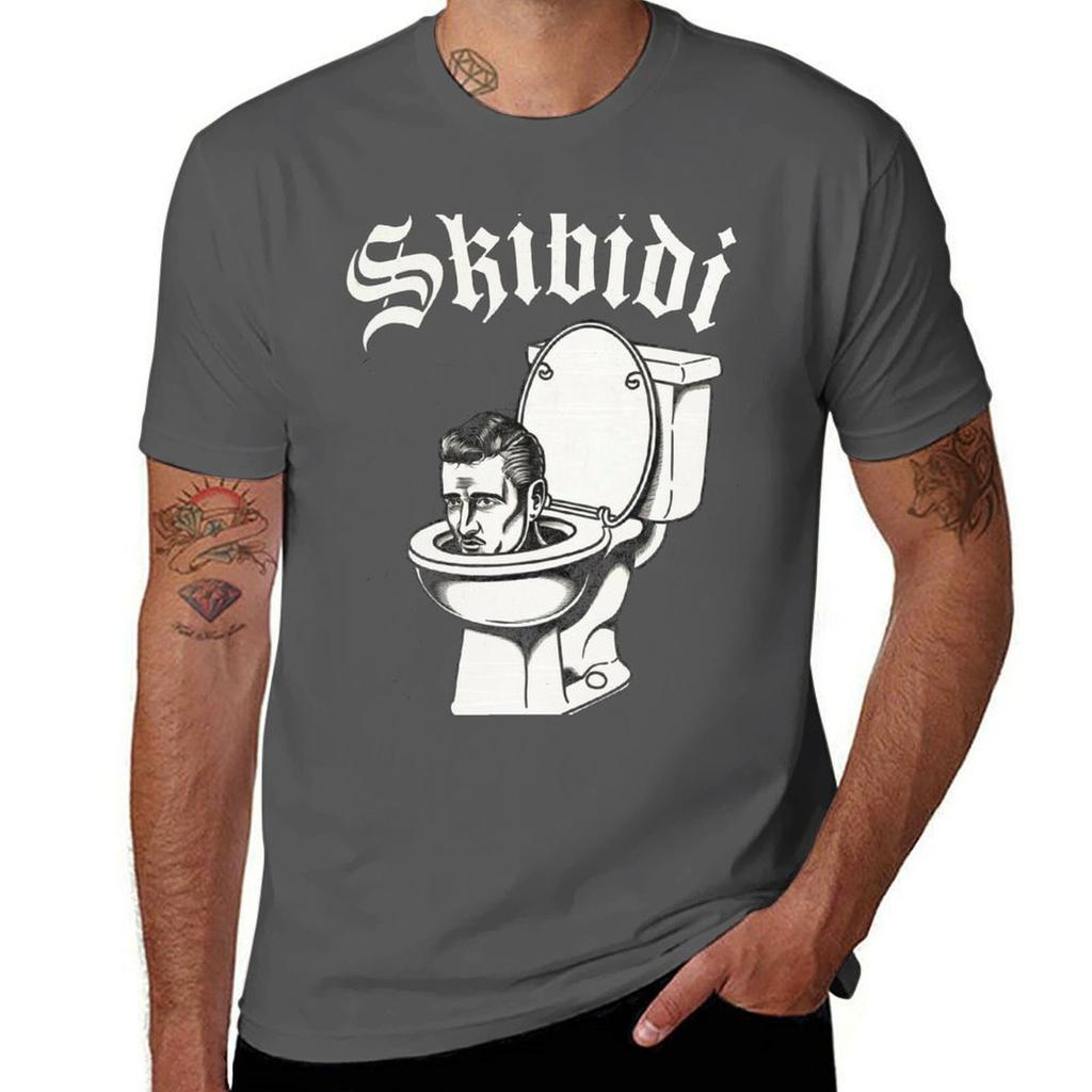 Skibidi Toilet Goth Black Metal Tshirt Quick Dry Sports Short Sleeve Tee