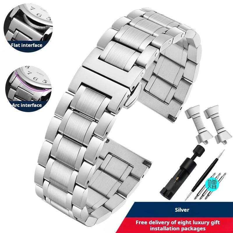 

16 17 18 19 20 21 22 23mm 24mm Strap For Tissot Citizen Seiko Curved Flat Stainless Steel Watchband Men Watch chain Accessories 14mm