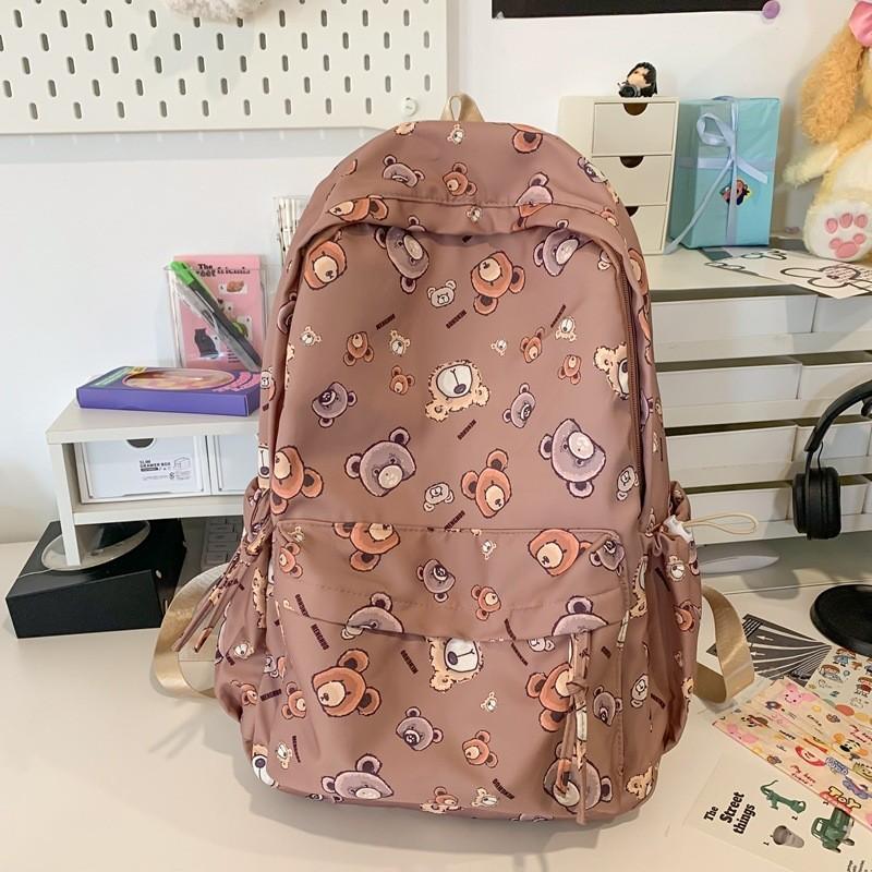 Adorable Cartoon Bear Backpack For Unisex Lightweight Waterproof Travel Bag