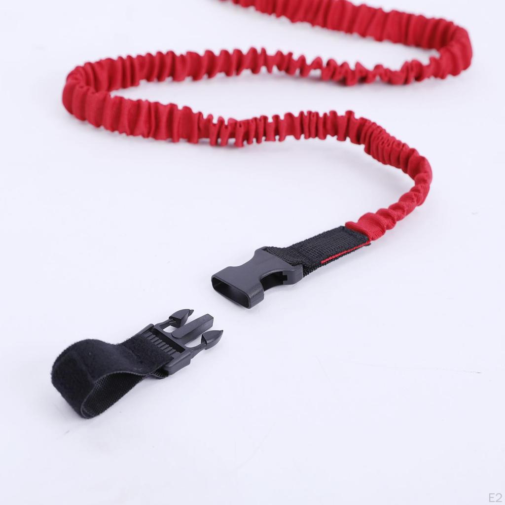 paddle Leash Nylon Elastic Fishing Pole Rod Safety Lanyard Holder Rope w/Plastic Buckle Kayaking