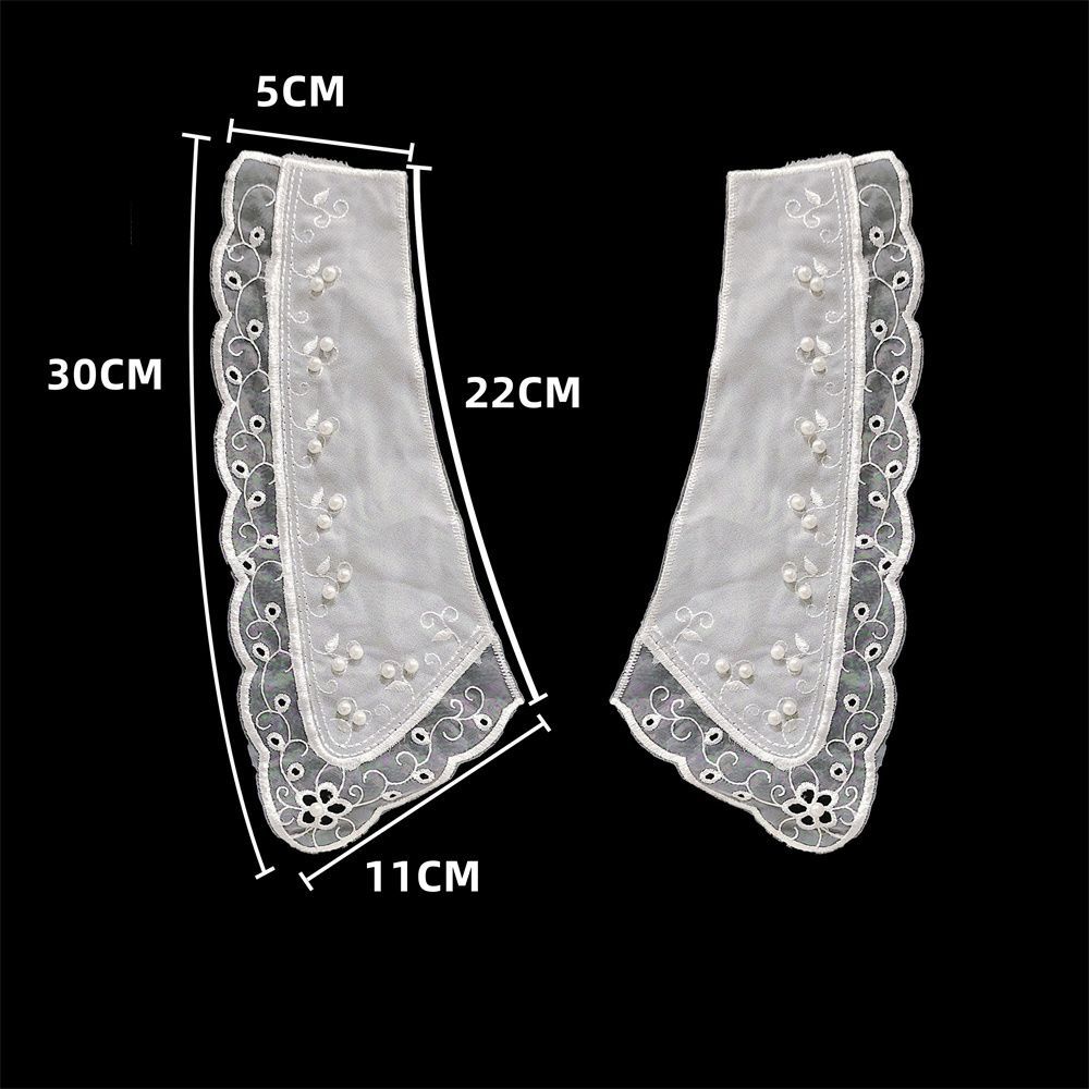 

Белый I Бисер Вышивка Пайетки Вышивка Одежда Аксессуары Кружево Кружевной Воротник Сделай Сам Декоративное Платье Одежда Вырез Аксессуары Style 2332 (1 pair)