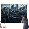 1. Un terrificante poster dell'apocalisse zombie - con gruppi di zombie realistici e schemi di rovine urbane