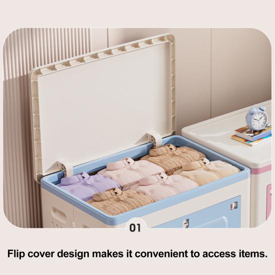 Yousheng Stackable Storage Bin with Lid Foldable Storage Box with Door And Casters Collapsible Rolling Organizer for Bedroom Closet Living Room