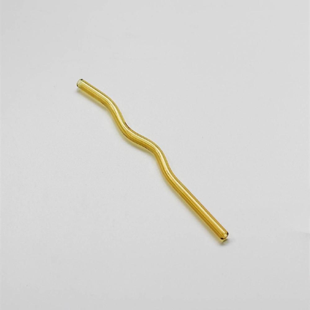 

Прозрачные волнистые стеклянные трубочки, смузи, коктейли, посуда для питья, полезные многоразовые соломинки для вечеринок, бара, молока, кофе, кухонные аксессуары China жёлтый