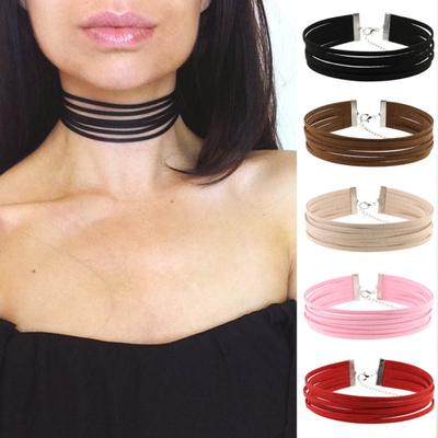 Collier ras du cou gothique multicouche avec fermoir mousqueton, pour fête, Club, Pub, pour femmes