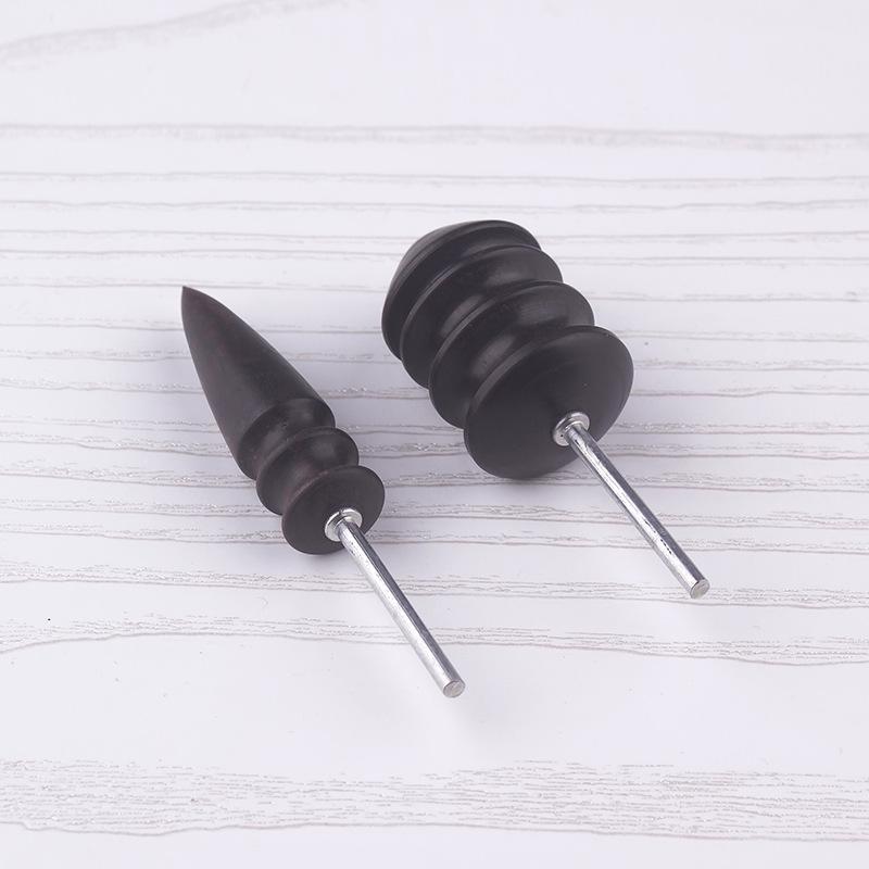 DIY Electric Polishing Tool with Sandalwood, Ebony Heads, and Vegetable Tanned Leather Polisher.