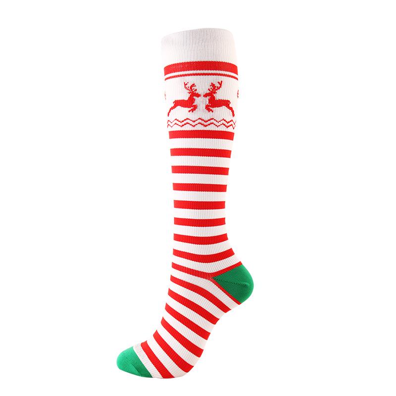 Christmas Compression Socks Women Men Christmas Gift Santa Tree Compression Stockings For Varicose Veins Woman Winter Socks S M