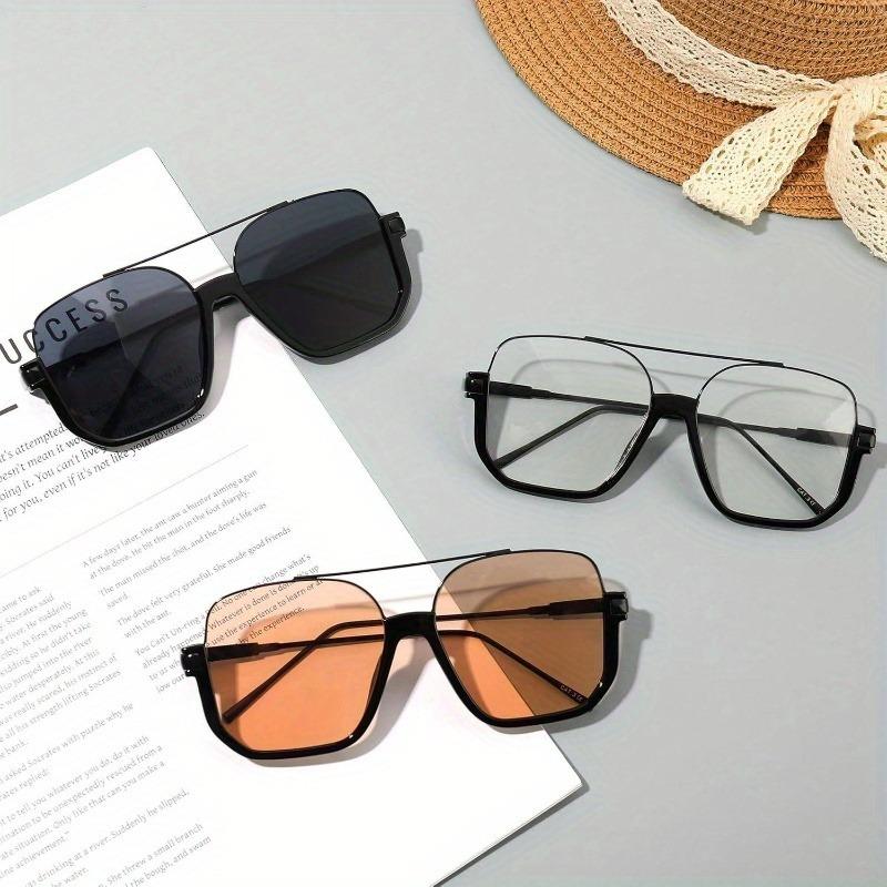 3 Pieces of Retro Oversized Pilot Fashion Glasses Unisex Men's and Women's Trendy Pilot Sunglasses