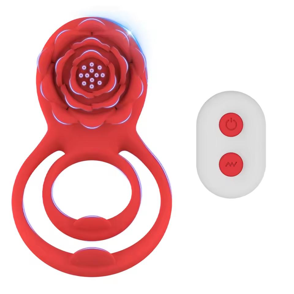Powerful Rose Vibrating Cock Ring Vibrator Penis Sleeve Sucking Stimulator G-spot Erection Ring Clitoral Couples Adult Sex Toys