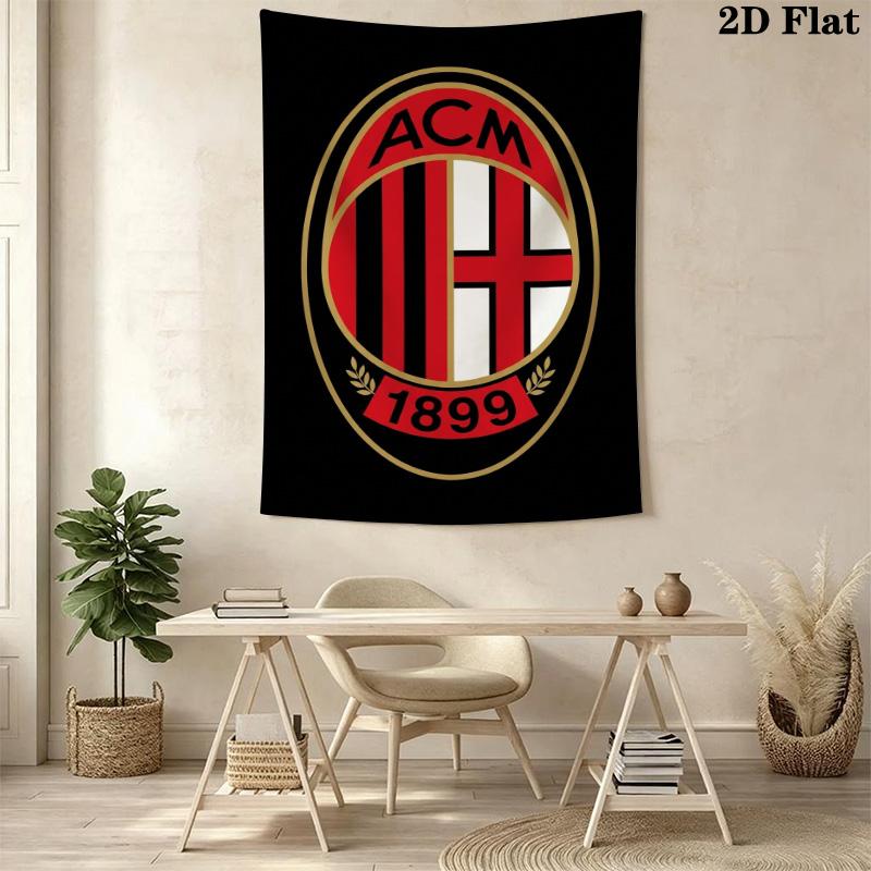 Ac Milan Crest Emblem Threepiece Set 1 Duvet Cover 2 Pillowcase Without Core Duvet Cover And Pillowcase Bedding Set Christmas Birthday Gift
