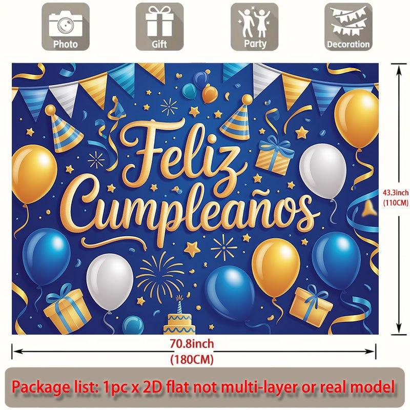 Party Backdrop Flat Feliz Cumpleaos Events Wedding Coming Ceremony Four Season Photo Booth Background Front Door Decor