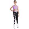 Dívčí Crop Top s U výstřihem, kříženými ramínky a klíčovou dírkou na zádech, bez rukávů, Color Block Legíny, Jógový Sportovní Set