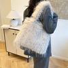 Autumn and Winter New Mao Mao Tote Women's Bag Daily Commuting Texture Long Hair Shoulder Messenger Bag