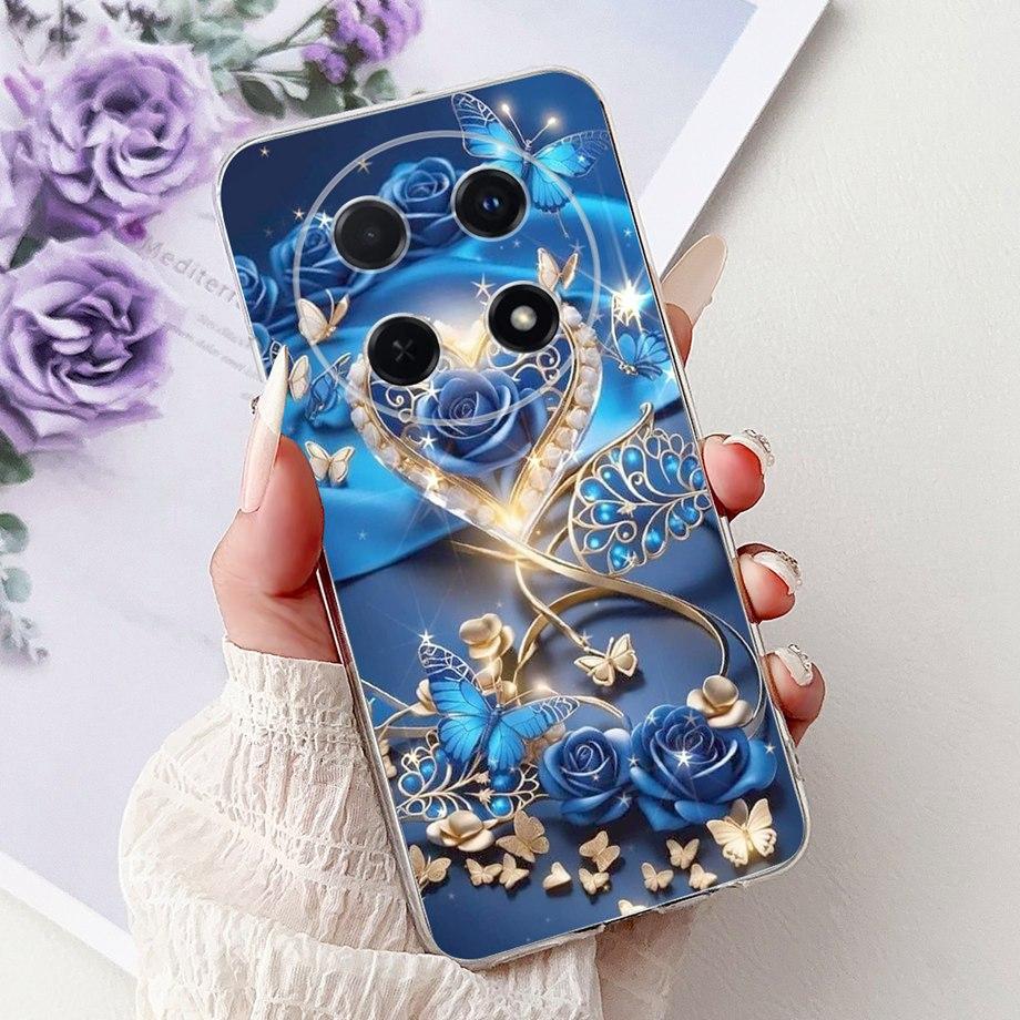 For Huawei Nova 13i / Nova 12i 4G Back Cover Girly Fashion Flower Butterfly Painting Case Soft TPU Clear Slim Silicone Fundas