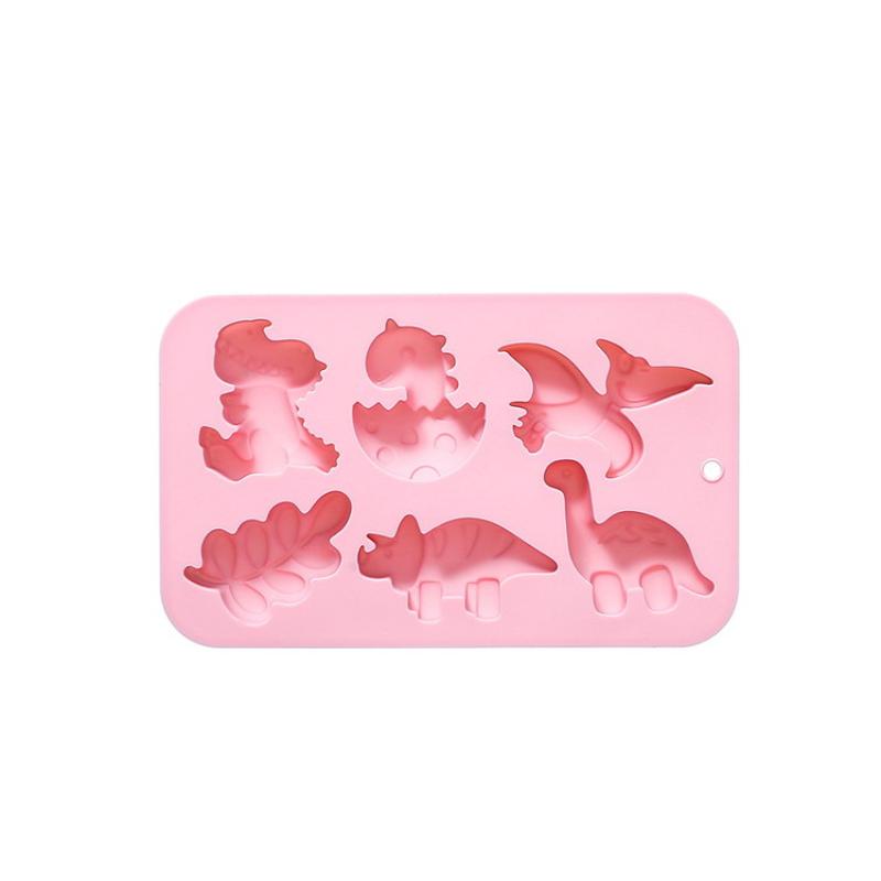 Silicone 6 Cavities Dinosaur Jello Molds For Chocolate Dinosaur Soap Molds For Baking Dessert Cupcake Topper Cake Decoration