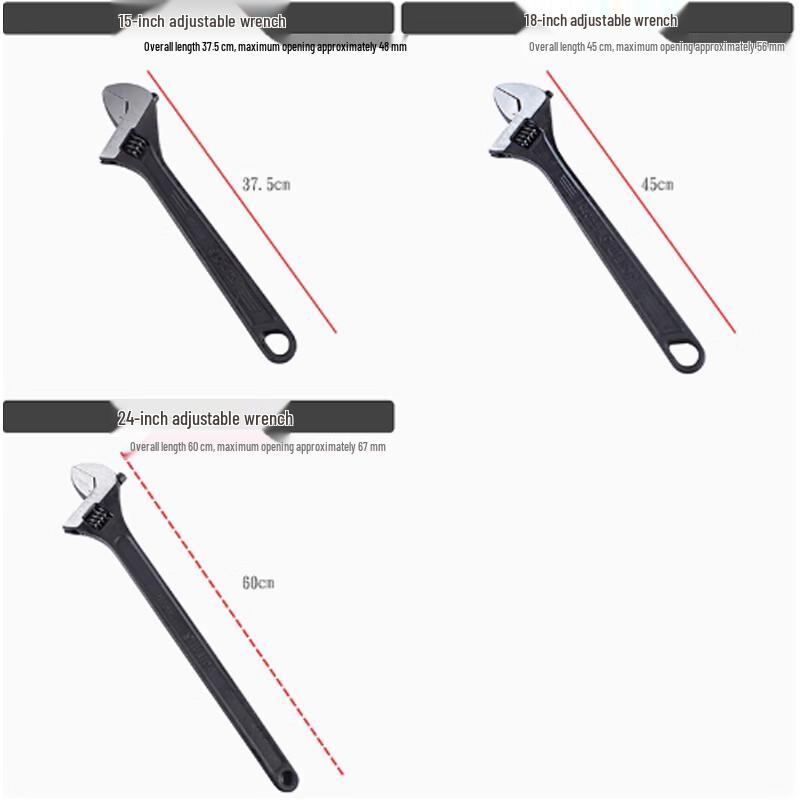 JURONG Large Opening Adjustable Wrench