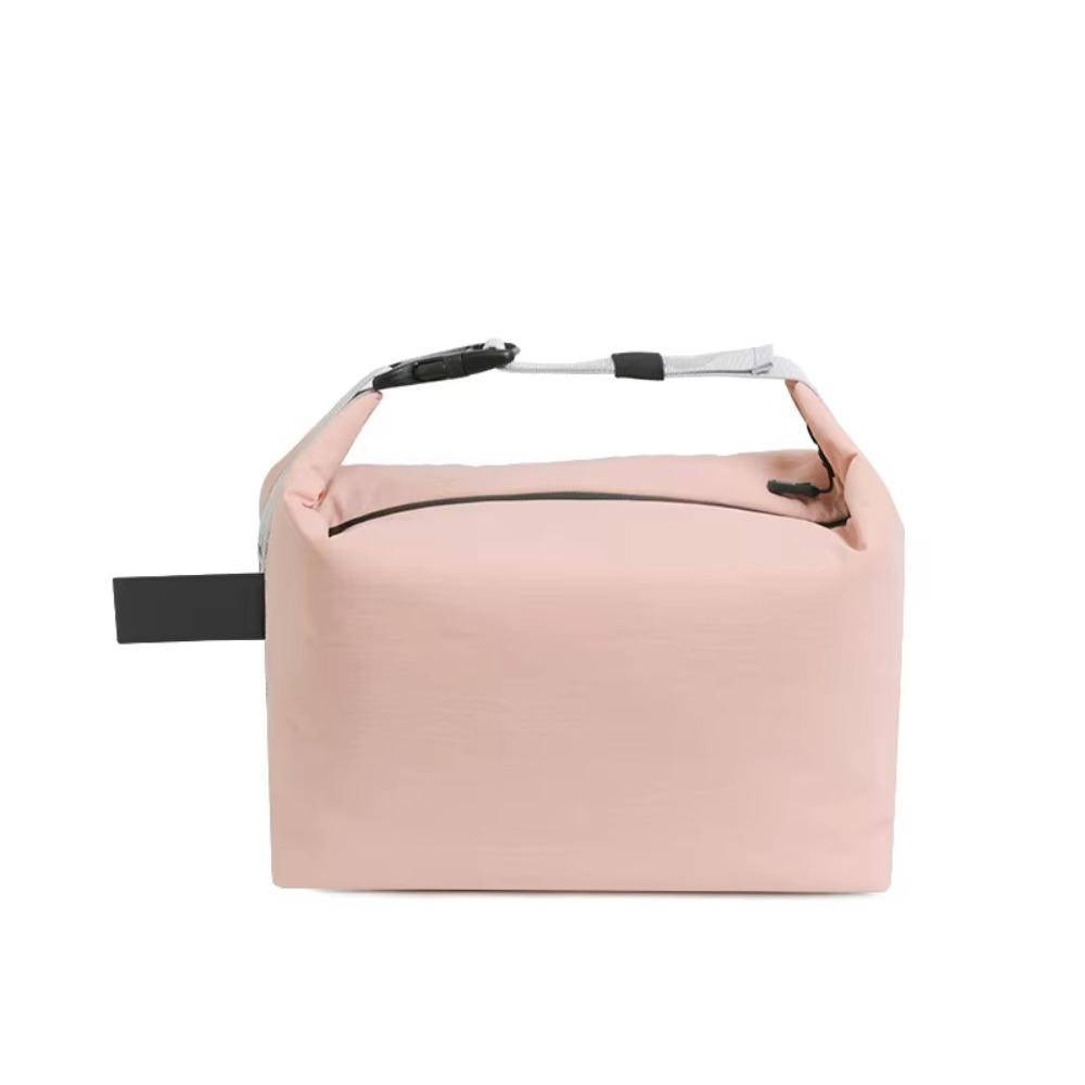 

Large Capacity Insulated Bag Foldable Thermal Lunch Box Simple Insulated Lunch Bag Camping розовый