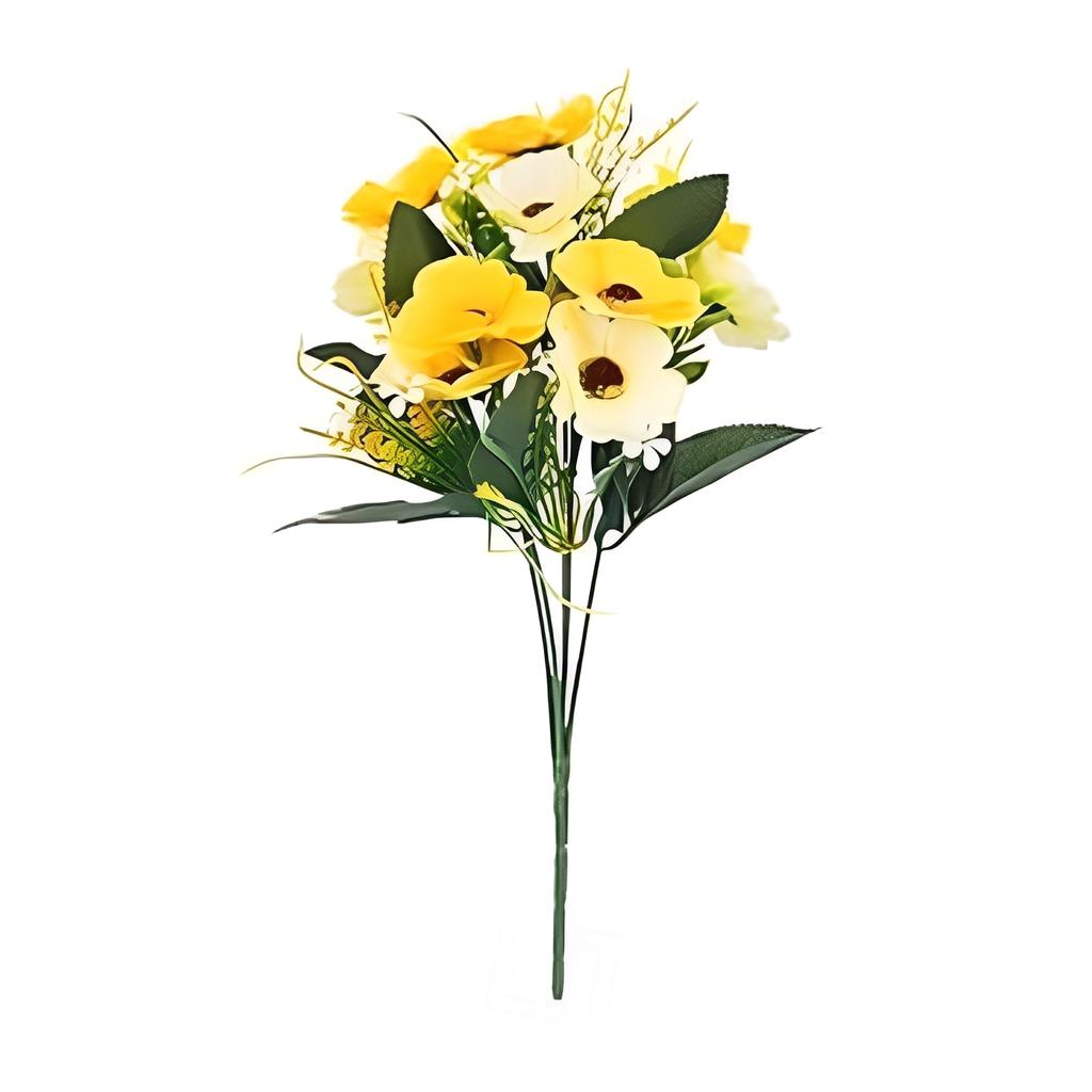 Artificial Flower 5 Forks 10 Heads Spring  Silk  Small Bouquet Home Living Room Ornaments Decoration Photo Props