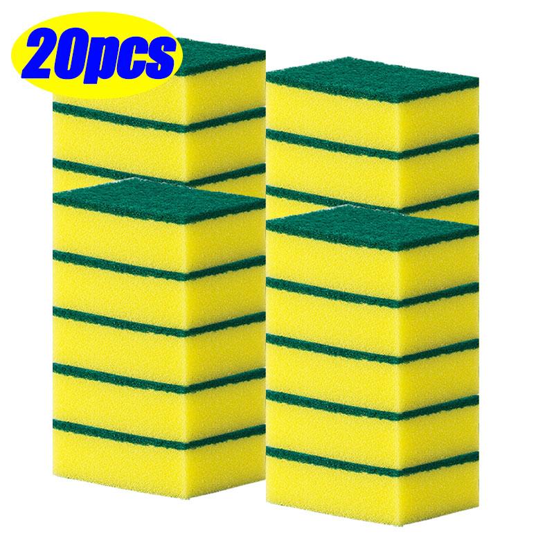50/5pcs Magic Cleaning Sponges Double-sided Reusable Kitchen Sponge Wipes Pan Pot Dishwashing Scouring Pads Brush Clean Tools