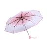 1PC Transparent Folding Umbrella Fashionable Princess Umbrella Cherry Blossom # Pink