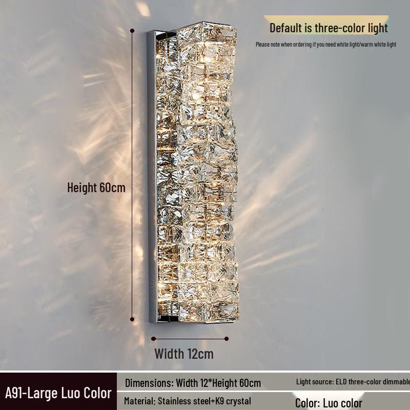 Elegant Crystal Wall Lamp: Minimalist Design for Bedrooms, Living Rooms, Stairs, and Hallways