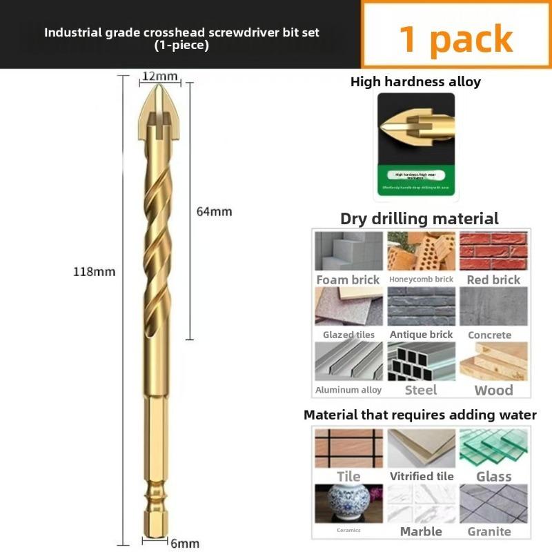 

Сверло по плитке Стекло Цемент Бетон Металл Мрамор Специальное Сверхвысокая Твердость Четырехсплавное Сверло Сухое Сверление 6-12мм 12mm