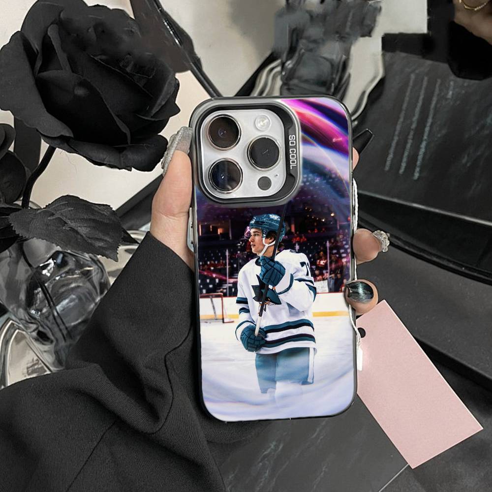 San Jose Sharks Macklin Celebrini Phone Case For iPhone 17,16,15,14,13,12,Pro MAX Black Matte Shockproof Cover iPhone17air