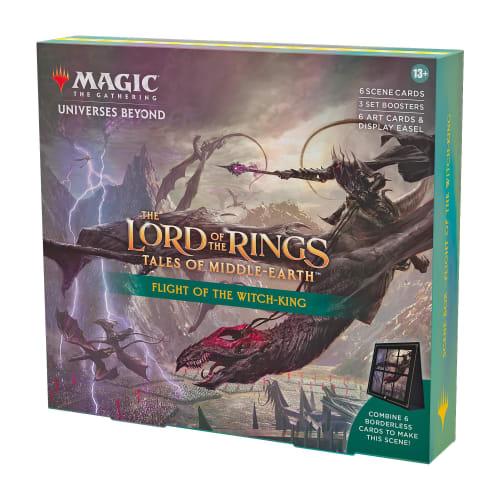 Magic: The Gathering Lord of the Rings: Tales of Middle-earth Scene Box - Flight of the Witch King (6 Scene Cards, 6 Art Cards, 3 Booster Sets + Displ