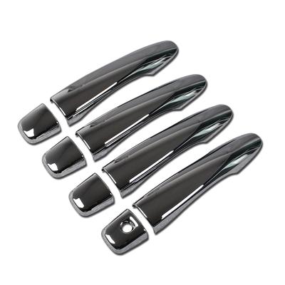 RUIQ Exterior Door Handle Covers for Nissan Kicks Full Chrome Plated Smart Key Entry Button P15, Coverage, (No Hole)