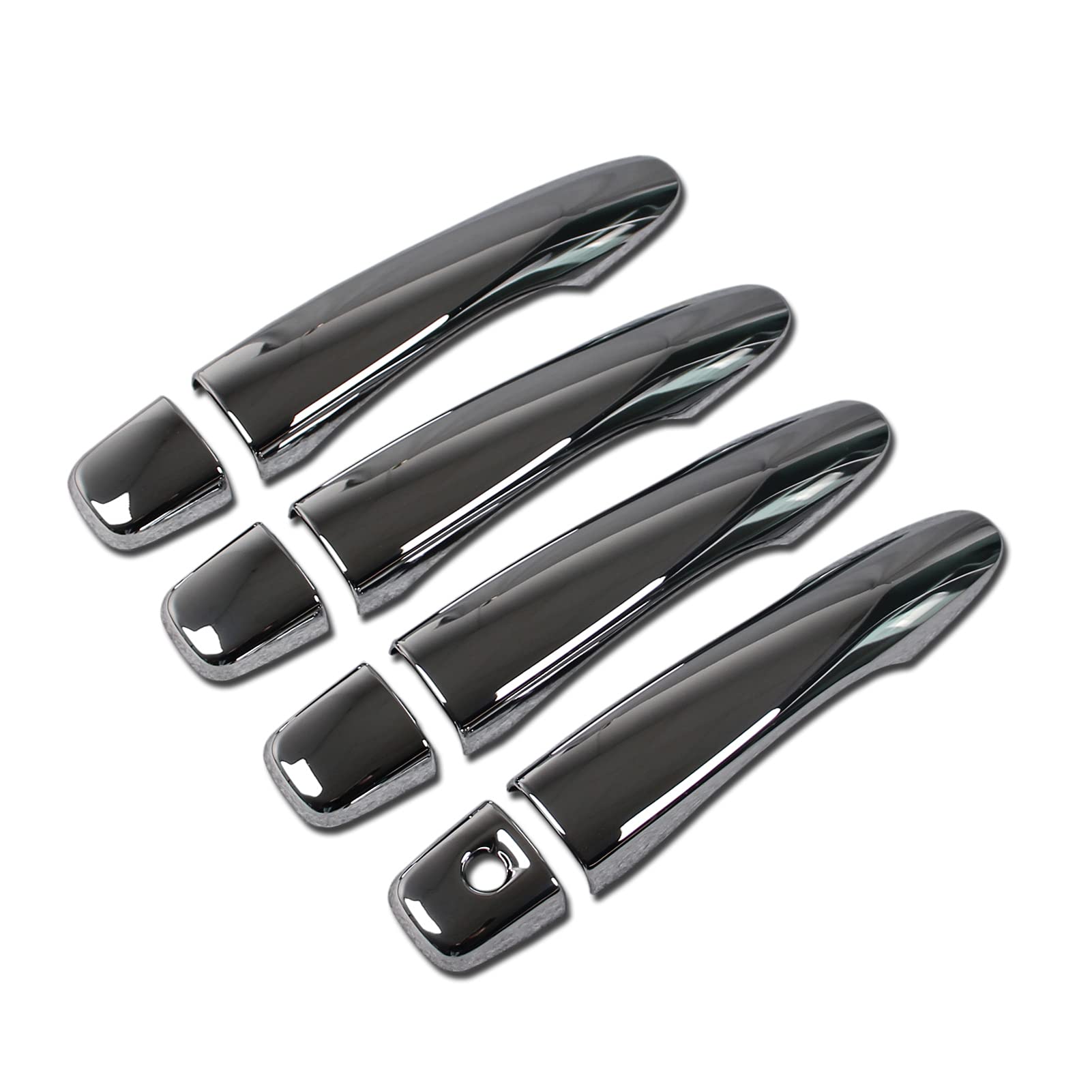 

RUIQ Накладки на ручки наружных дверей для Nissan Kicks, Полностью хромированные, Кнопка входа Smart Key P15, Покрытие, (Нет отверстия)