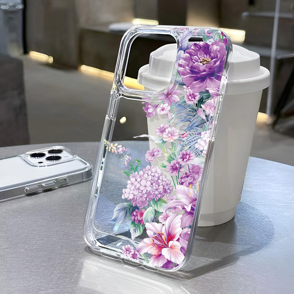 Purple FLowes Phone Case Phone Protective Cover Phone Cases For iPhone 16 15 14 13 12 11 Pro Max 16E Cases Cover