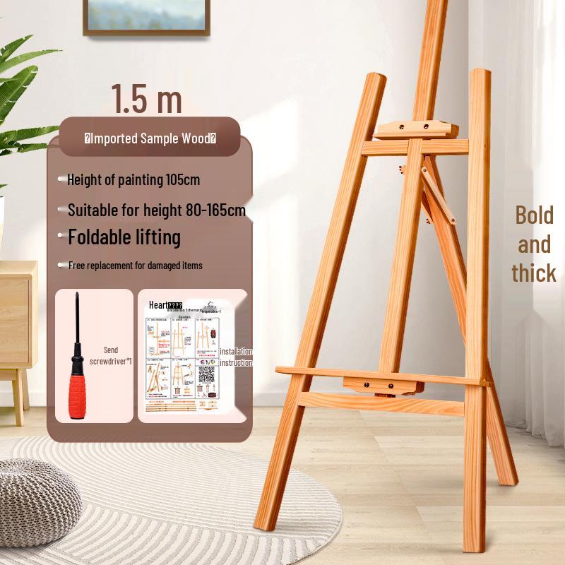 Children's Wooden Easel Art Set: Sketching & Painting Stand for Watercolors and Oils.
