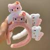 Cartoon Plush Kt Cat Headband For Women Girls Cute Anime Leopard Print Hair Hoop Kawaii Versatile Hair Accessories Gifts