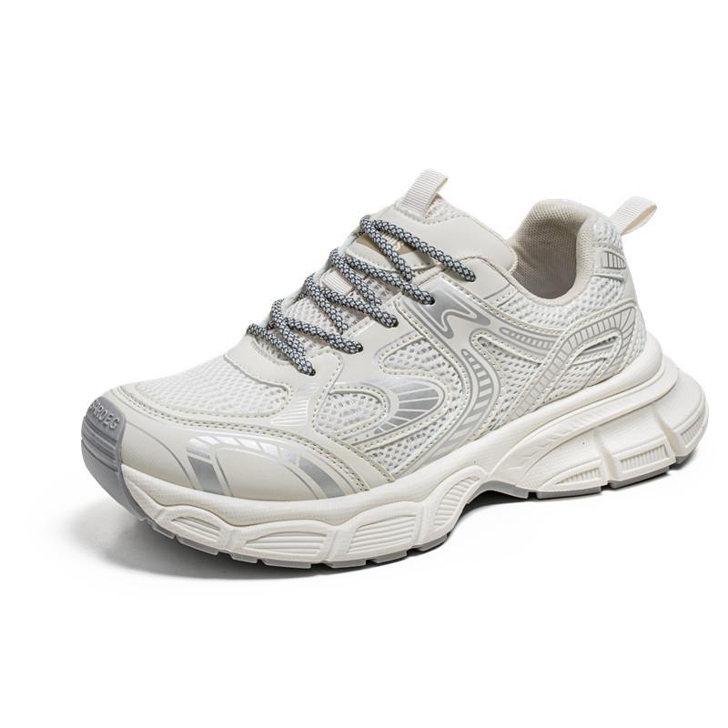 

Женские роскошные массивные кроссовки, трендовая модная сетчатая дышащая обувь для мужчин, спортивная, для бега, повседневная, для женщин, для фитнеса, вулканизированная 43 бежевый