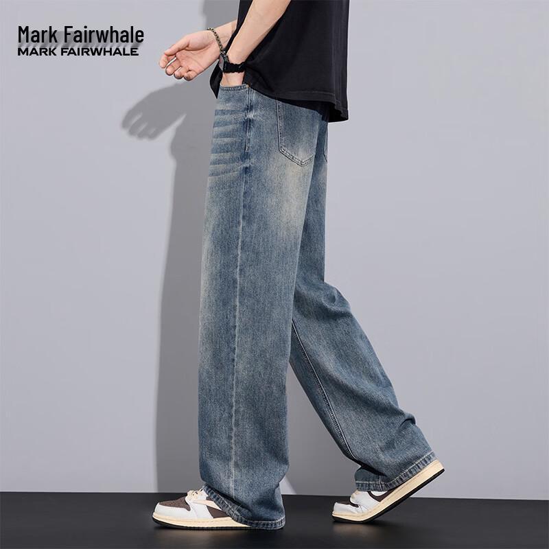 MARK FAIRWHALE Men's Loose Straight-Leg Jeans