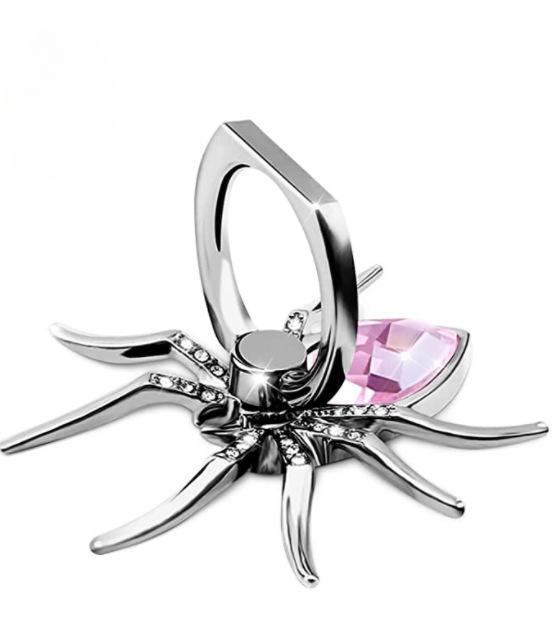 Universal Luxury Diamond Metal Spider Mobile Phone Finger Ring Holder 360 Rotate Stand for iPhone Sumsang Huawei Xiaomi