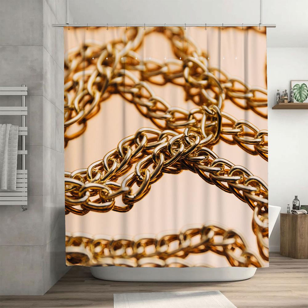 Brightly Colored Dog Print Shower Curtain Waterproof Fabric Decorative Bathroom Accessories for Home Decoration