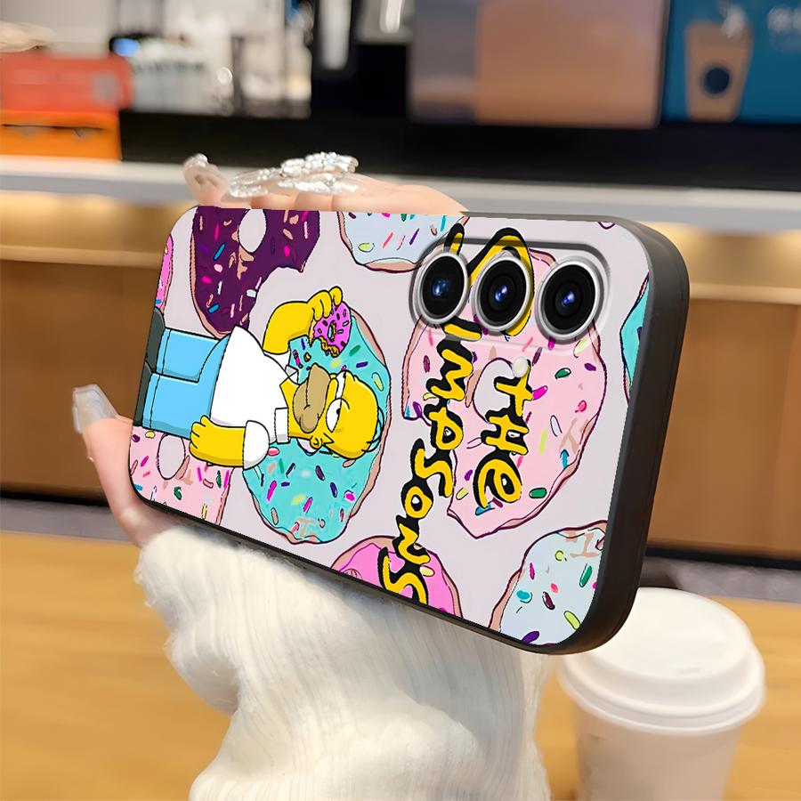 S-simpsons Pouzdro na koblihu pro Samsung Galaxy A04 A30 A40 A50 A70 A07 A03 A10 A20 A05 Note 20 Ultra 9 10 A06 A01 A02 Kryt na telefon