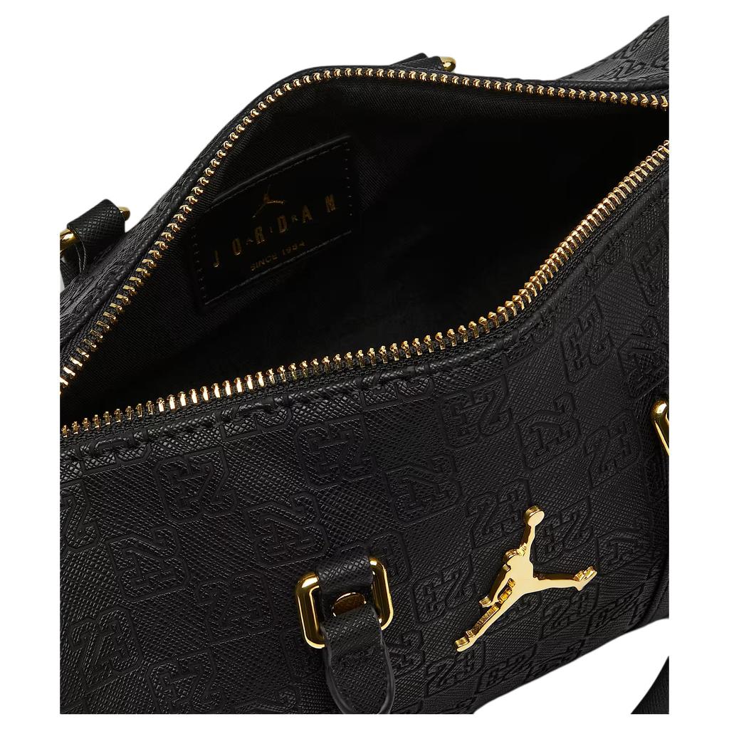 Jordan Monogram Embossed Pattern Fashion Design Crossbody Synthetic Leather Handbag Unisex handbags Black Gold IQ3204-010